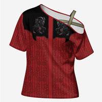 Western Yoke Cross Shoulder Shirt Krampus Christmas Horror Style - Wonder Print Shop