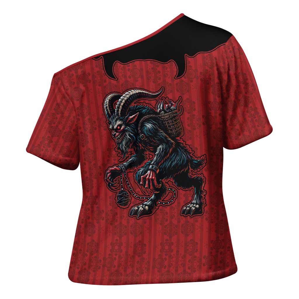 Western Yoke Cross Shoulder Shirt Krampus Christmas Horror Style - Wonder Print Shop