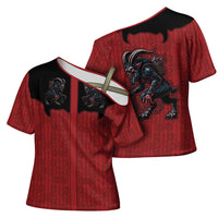 Western Yoke Cross Shoulder Shirt Krampus Christmas Horror Style - Wonder Print Shop