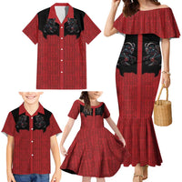 Western Yoke Family Matching Mermaid Dress and Hawaiian Shirt Krampus Christmas Horror Style - Wonder Print Shop