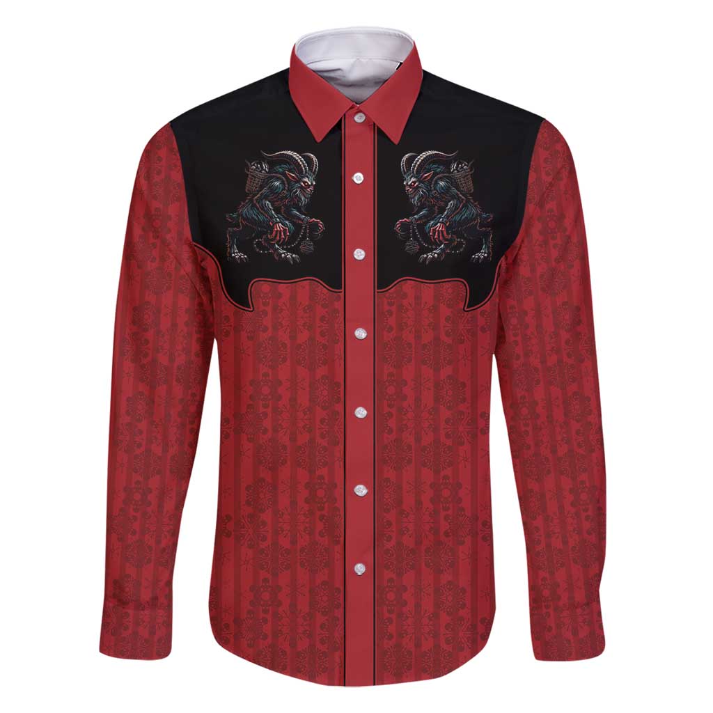 Western Yoke Family Matching Off Shoulder Maxi Dress and Hawaiian Shirt Krampus Christmas Horror Style - Wonder Print Shop