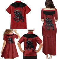 Western Yoke Family Matching Puletasi and Hawaiian Shirt Krampus Christmas Horror Style - Wonder Print Shop