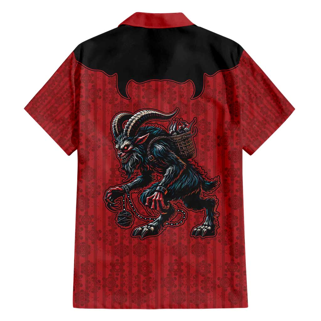 Western Yoke Family Matching Short Sleeve Bodycon Dress and Hawaiian Shirt Krampus Christmas Horror Style - Wonder Print Shop