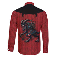 Western Yoke Family Matching Short Sleeve Bodycon Dress and Hawaiian Shirt Krampus Christmas Horror Style - Wonder Print Shop
