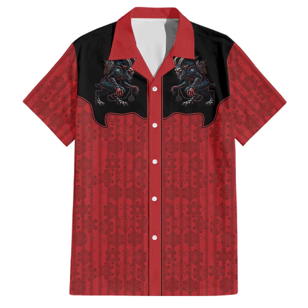 Western Yoke Family Matching Summer Maxi Dress and Hawaiian Shirt Krampus Christmas Horror Style - Wonder Print Shop
