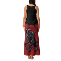 Western Yoke Family Matching Tank Maxi Dress and Hawaiian Shirt Krampus Christmas Horror Style - Wonder Print Shop