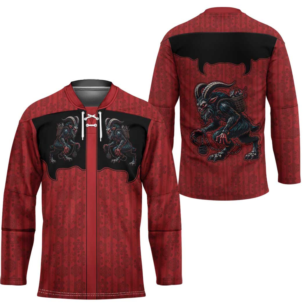 Western Yoke Hockey Jersey Krampus Christmas Horror Style - Wonder Print Shop