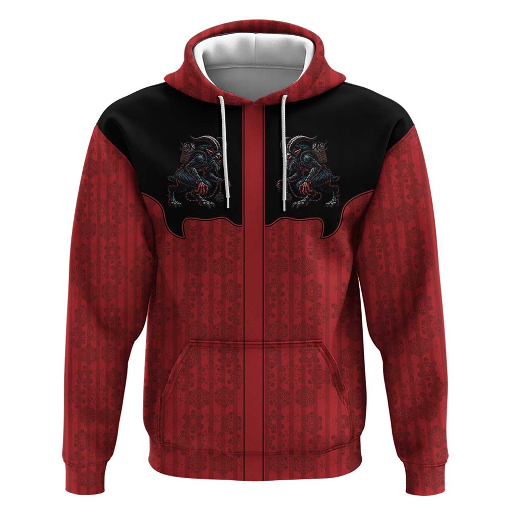 Western Yoke Hoodie Krampus Christmas Horror Style - Wonder Print Shop