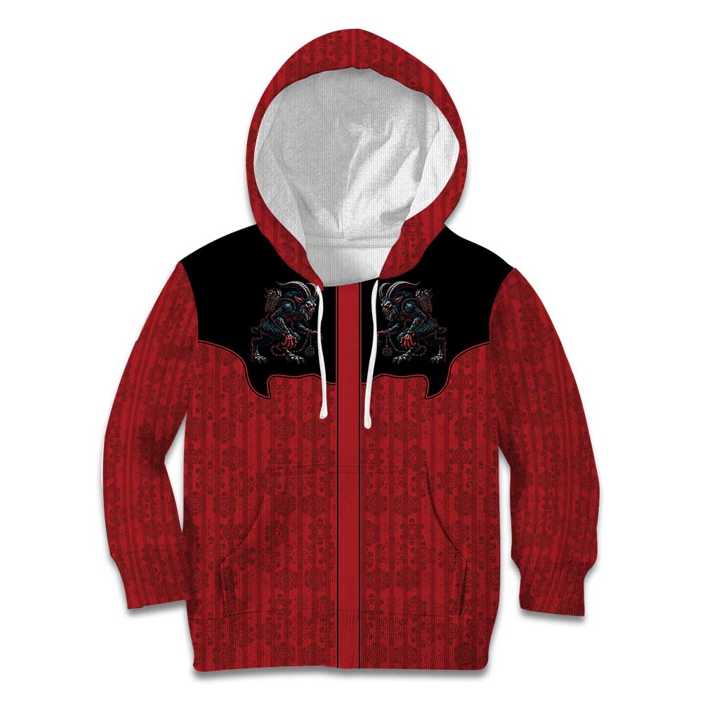 Western Yoke Kid Hoodie Krampus Christmas Horror Style - Wonder Print Shop