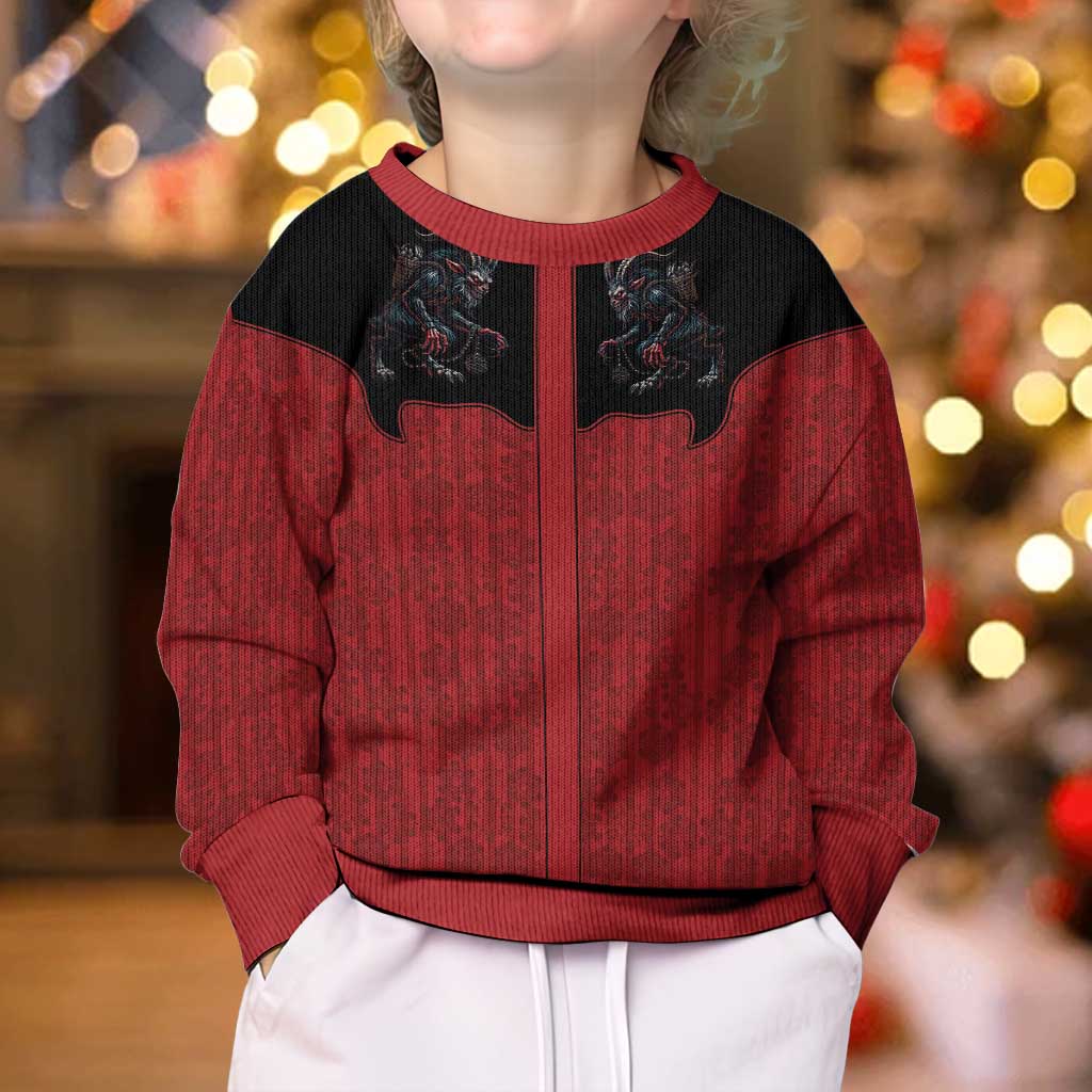 Western Yoke Kid Ugly Christmas Sweater Krampus Christmas Horror Style - Wonder Print Shop