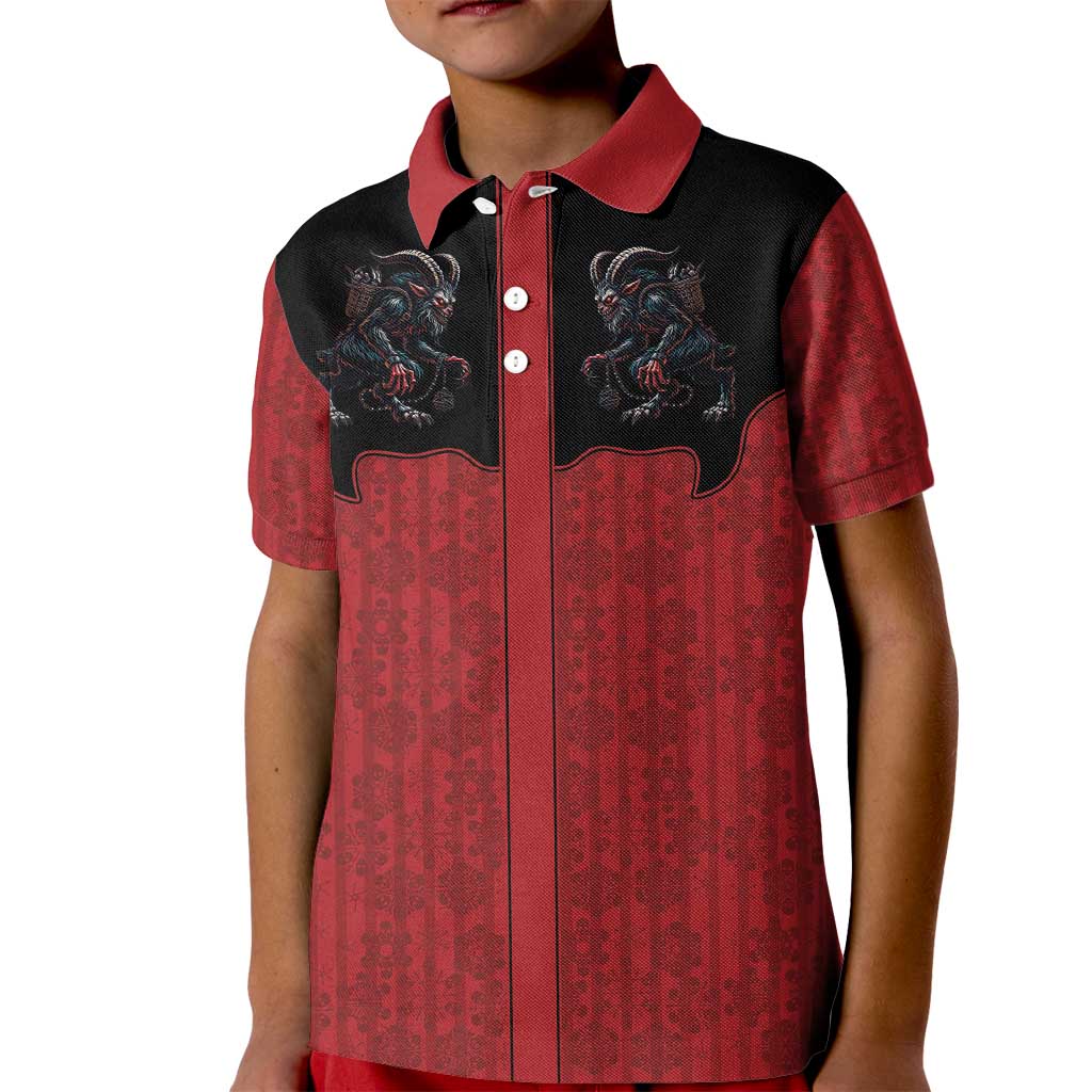 Western Yoke Kid Polo Shirt Krampus Christmas Horror Style - Wonder Print Shop