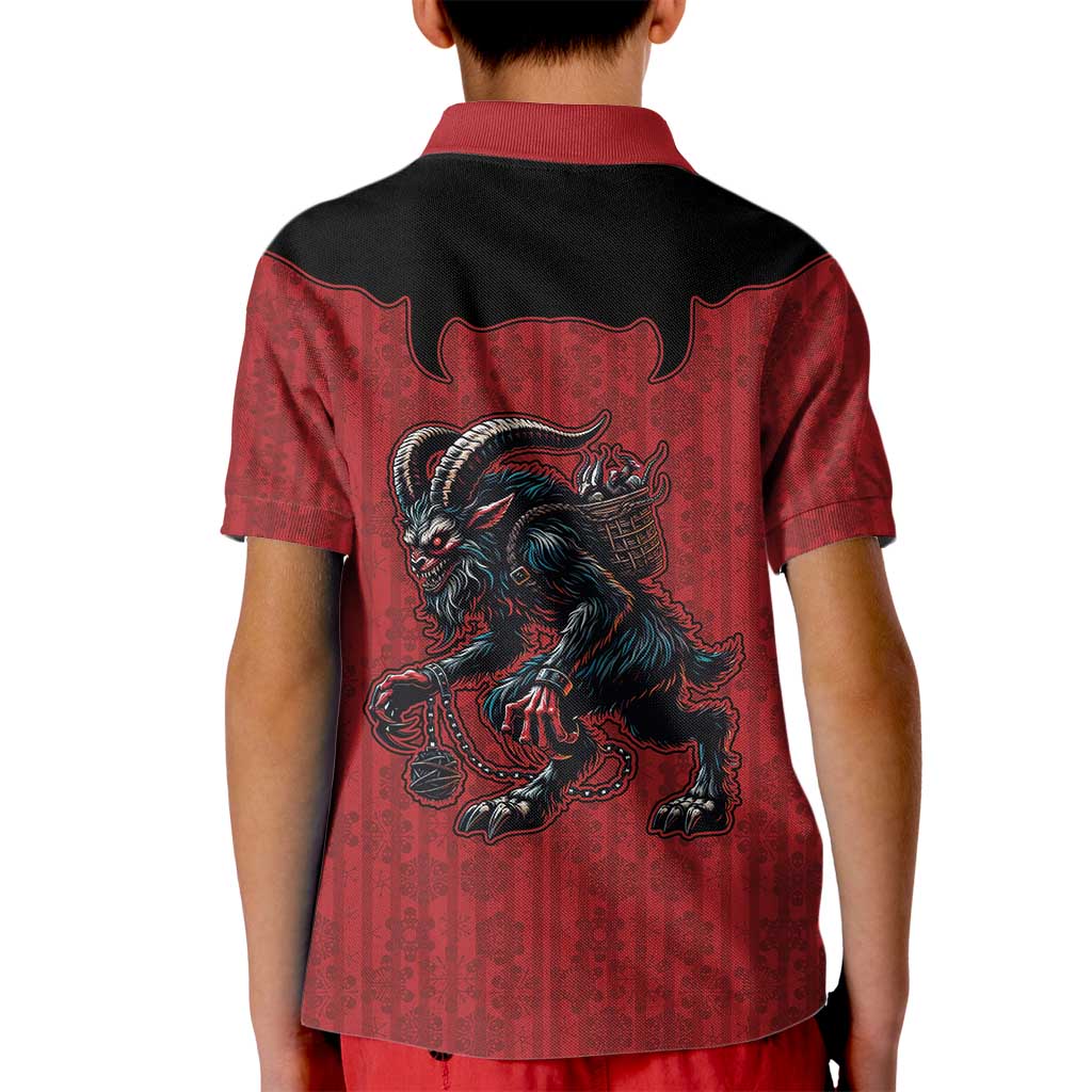 Western Yoke Kid Polo Shirt Krampus Christmas Horror Style - Wonder Print Shop