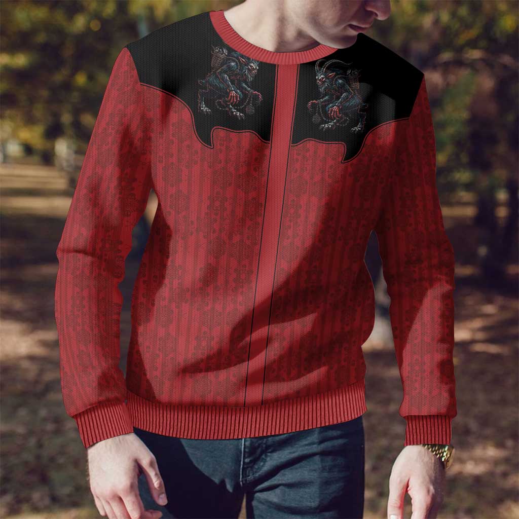 Western Yoke Ugly Christmas Sweater Krampus Christmas Horror Style - Wonder Print Shop