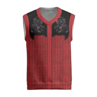Western Yoke Christmas Knitted V-Neck Vest Krampus Christmas Horror Style - Wonder Print Shop
