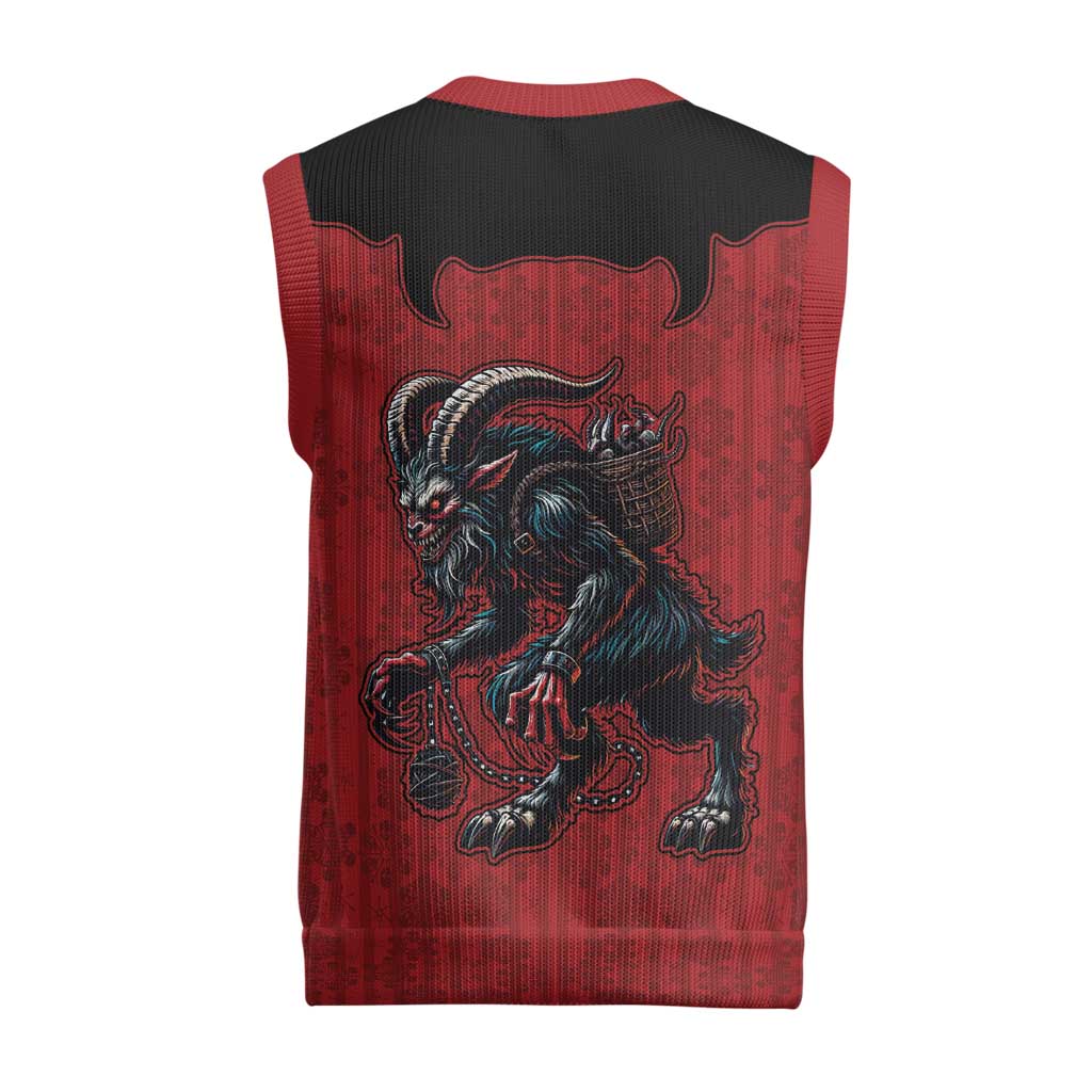 Western Yoke Christmas Knitted V-Neck Vest Krampus Christmas Horror Style - Wonder Print Shop