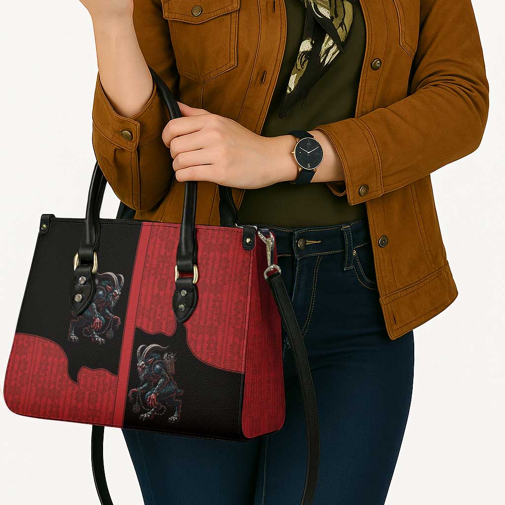 Western Yoke Leather Bag Krampus Christmas Horror Style - Wonder Print Shop