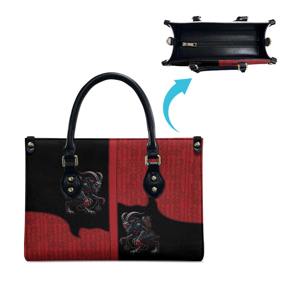 Western Yoke Leather Bag Krampus Christmas Horror Style - Wonder Print Shop