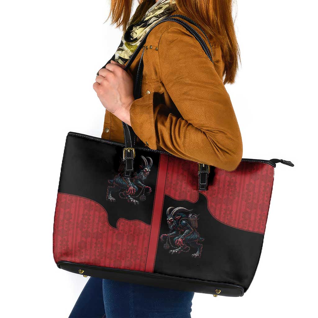 Western Yoke Leather Tote Bag Krampus Christmas Horror Style - Wonder Print Shop