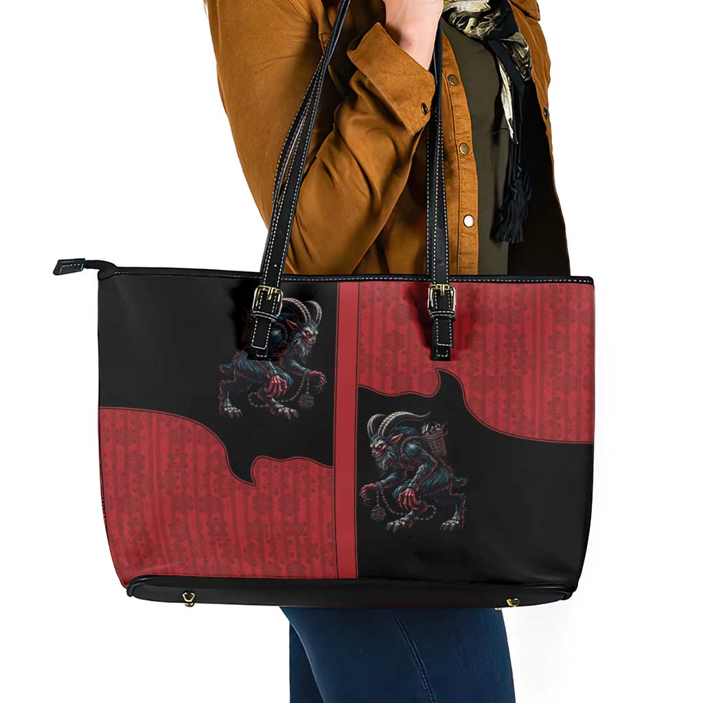 Western Yoke Leather Tote Bag Krampus Christmas Horror Style - Wonder Print Shop