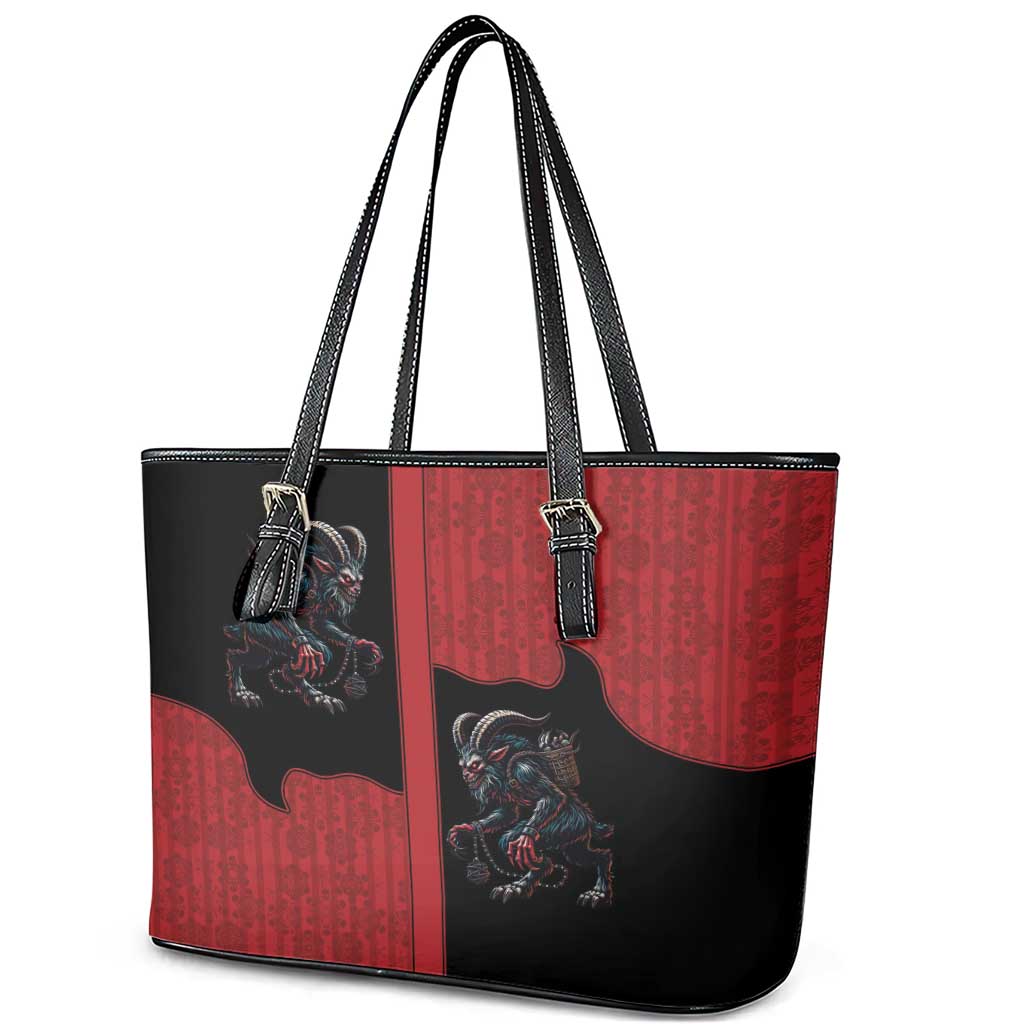 Western Yoke Leather Tote Bag Krampus Christmas Horror Style - Wonder Print Shop