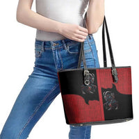 Western Yoke Leather Tote Bag Krampus Christmas Horror Style - Wonder Print Shop