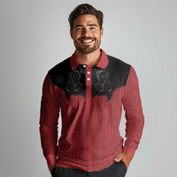Western Yoke Long Sleeve Polo Shirt Krampus Christmas Horror Style - Wonder Print Shop