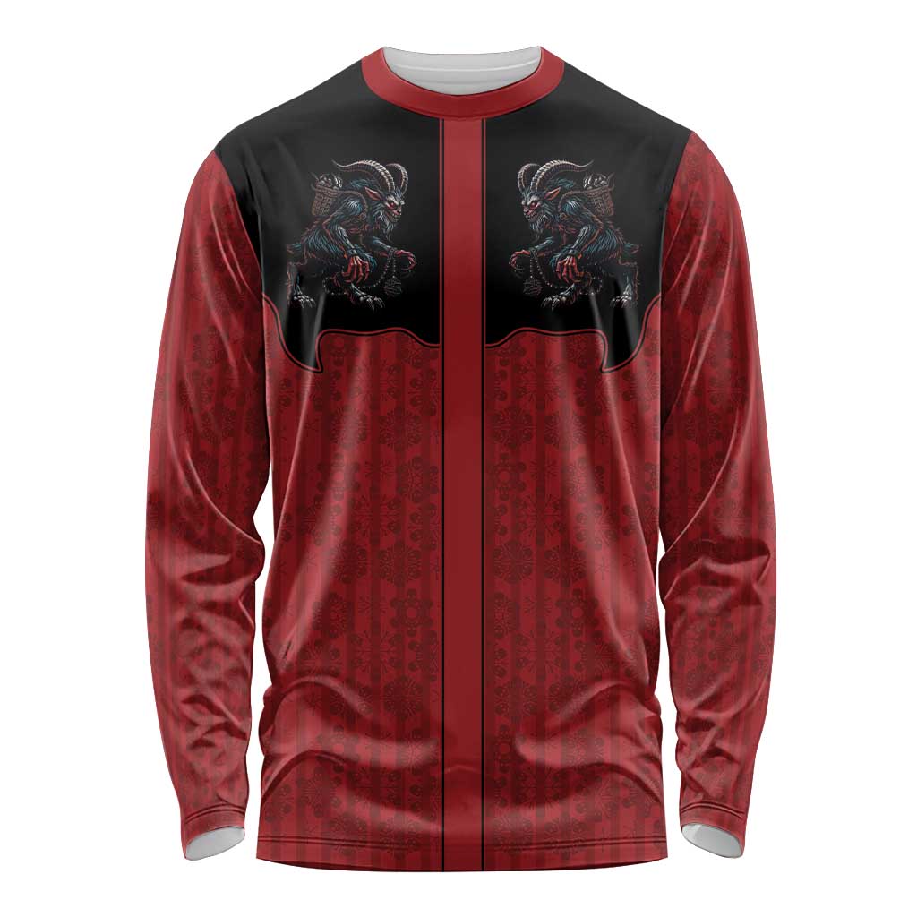 Western Yoke Long Sleeve Shirt Krampus Christmas Horror Style - Wonder Print Shop