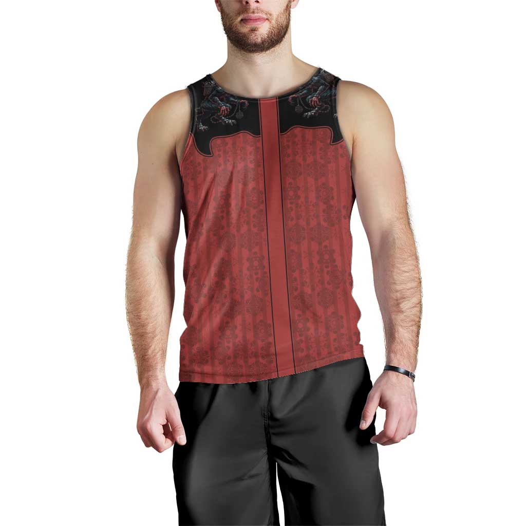 Western Yoke Men Tank Top Krampus Christmas Horror Style - Wonder Print Shop