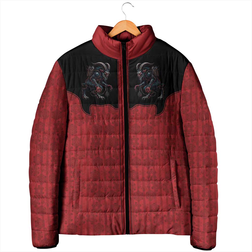 Western Yoke Padded Jacket Krampus Christmas Horror Style - Wonder Print Shop