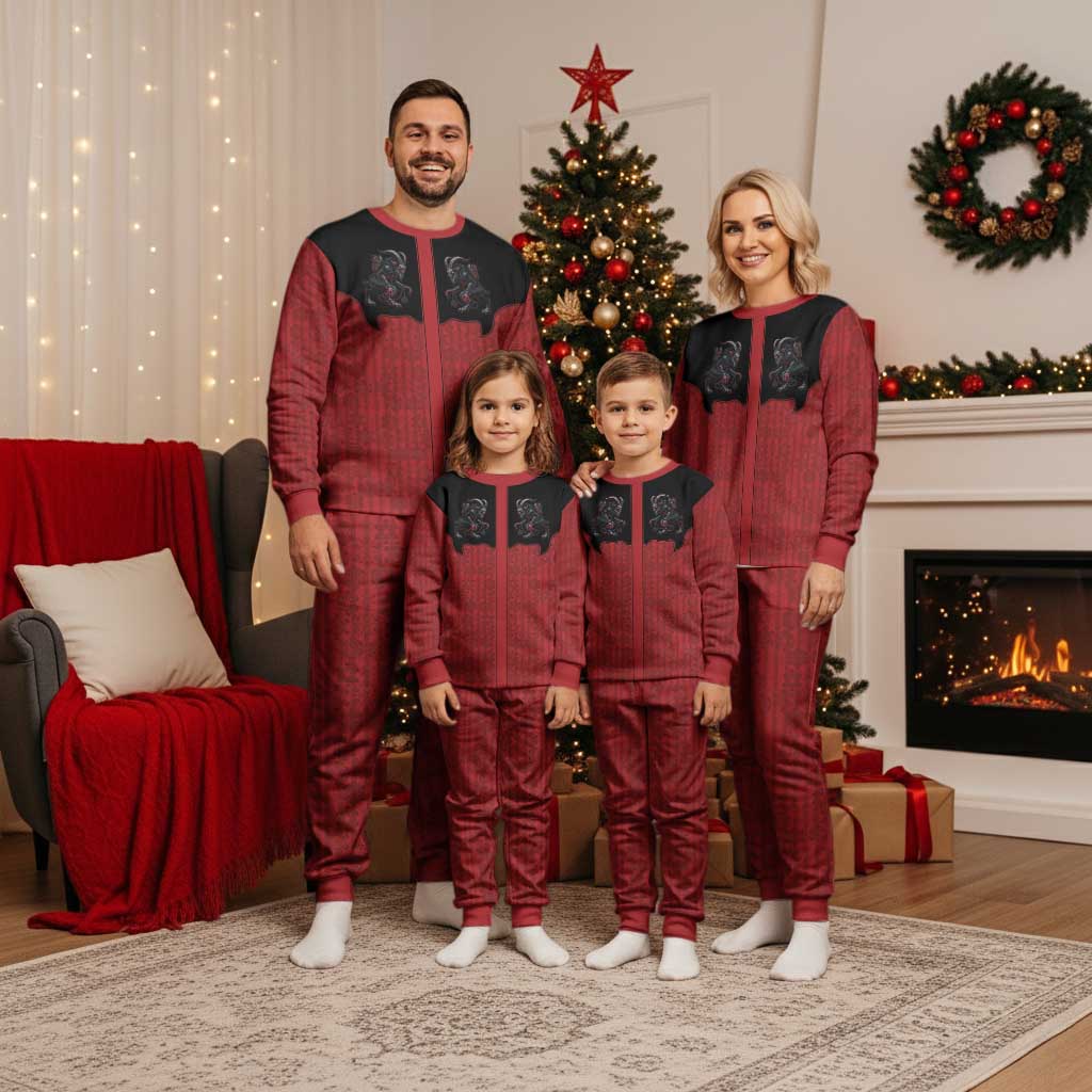 Western Yoke Christmas Pajama Set Krampus Christmas Horror Style - Wonder Print Shop