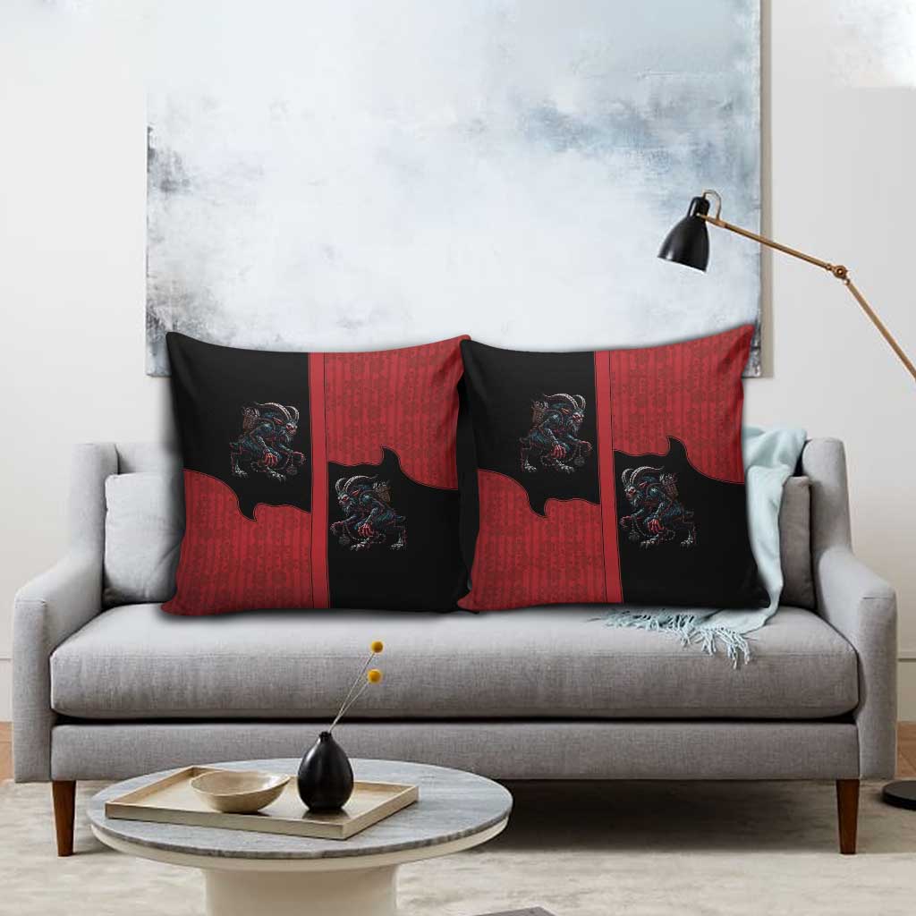Western Yoke Pillow Cover Krampus Christmas Horror Style - Wonder Print Shop