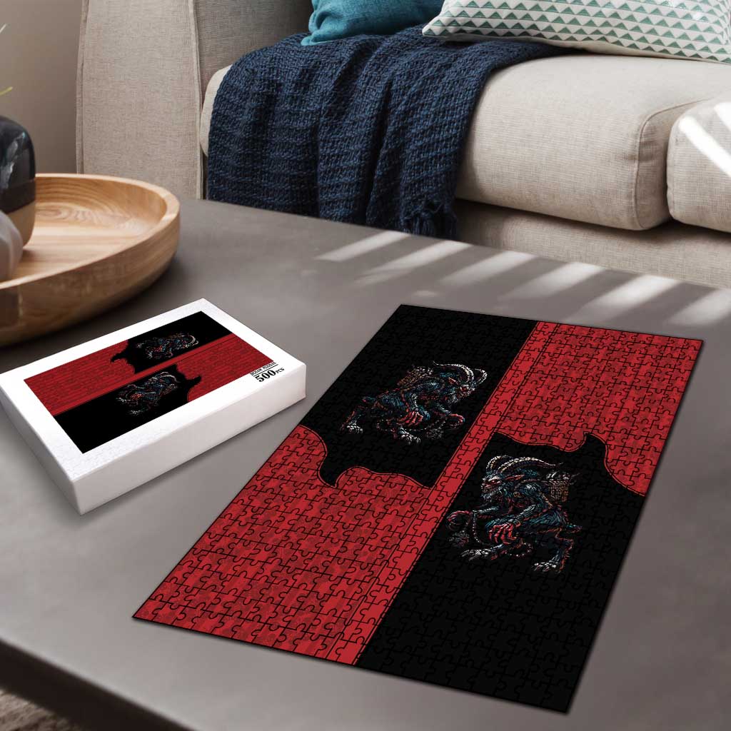 Western Yoke Puzzle Krampus Christmas Horror Style - Wonder Print Shop