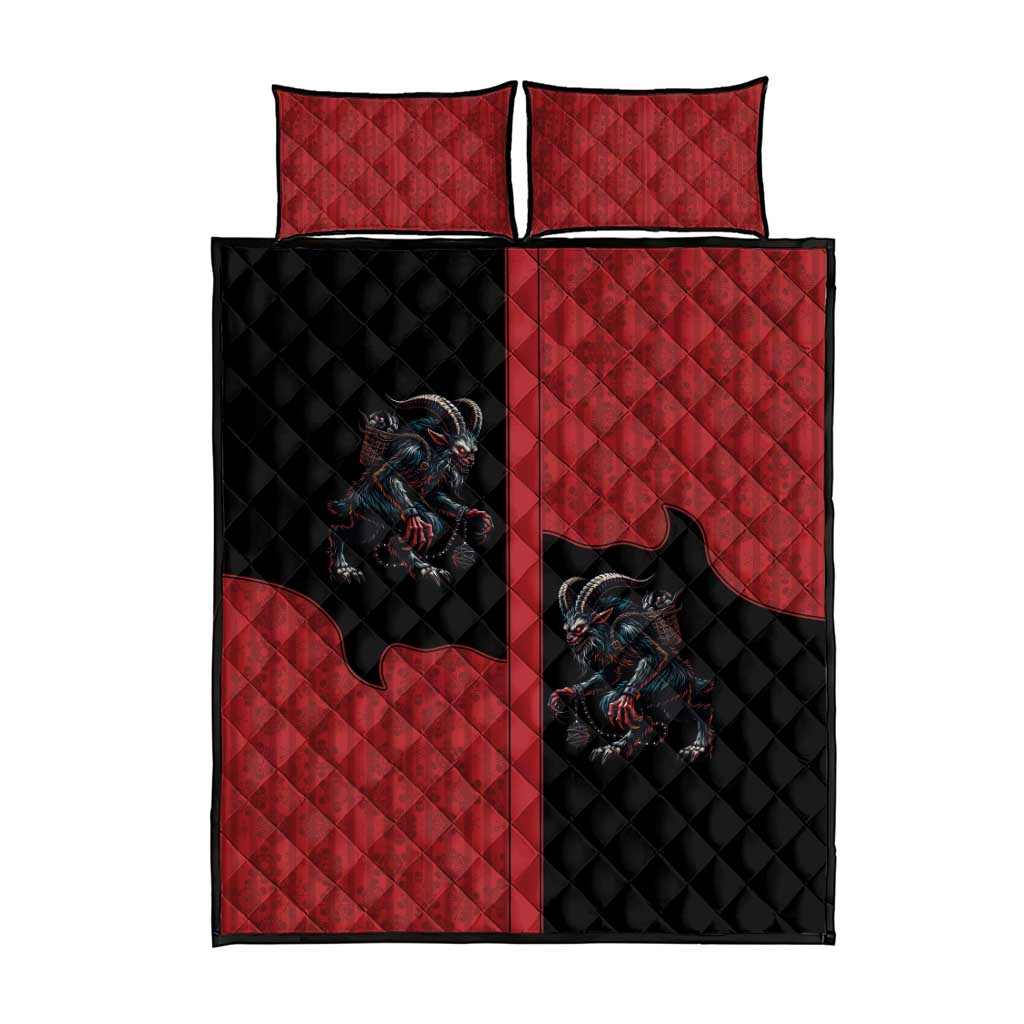 Western Yoke Quilt Bed Set Krampus Christmas Horror Style - Wonder Print Shop