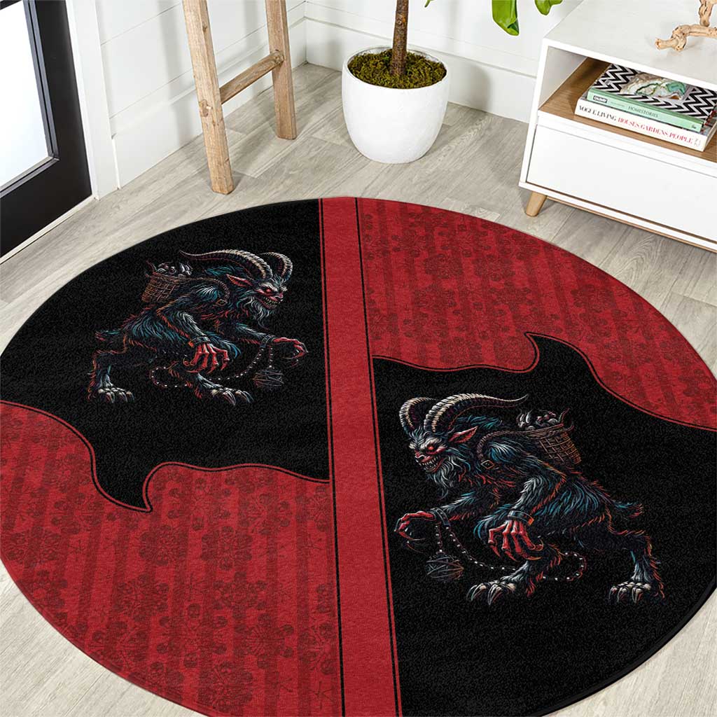 Western Yoke Round Carpet Krampus Christmas Horror Style - Wonder Print Shop