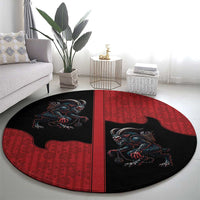 Western Yoke Round Carpet Krampus Christmas Horror Style - Wonder Print Shop