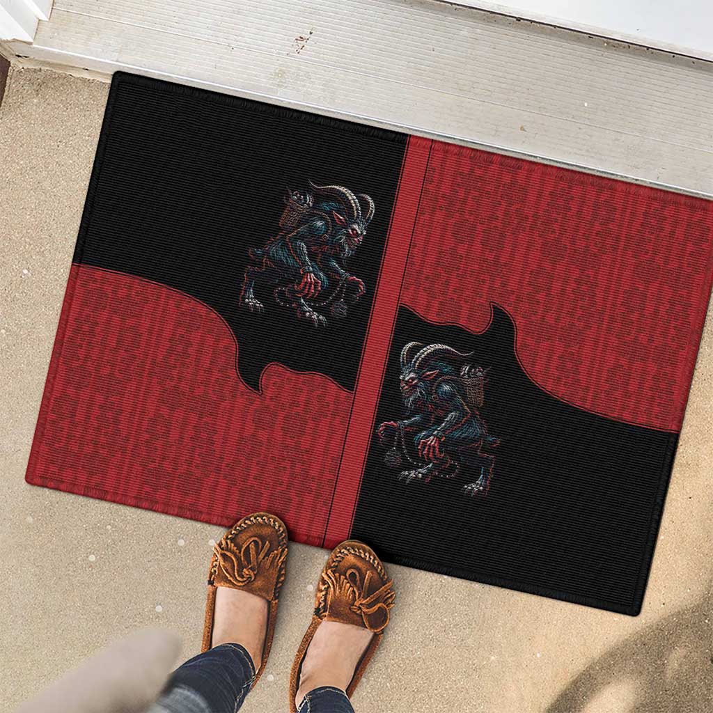 Western Yoke Rubber Doormat Krampus Christmas Horror Style - Wonder Print Shop
