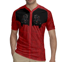 Western Yoke Rugby Jersey Krampus Christmas Horror Style - Wonder Print Shop