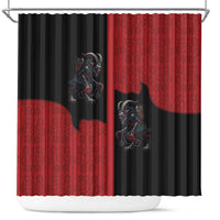 Western Yoke Shower Curtain Krampus Christmas Horror Style - Wonder Print Shop