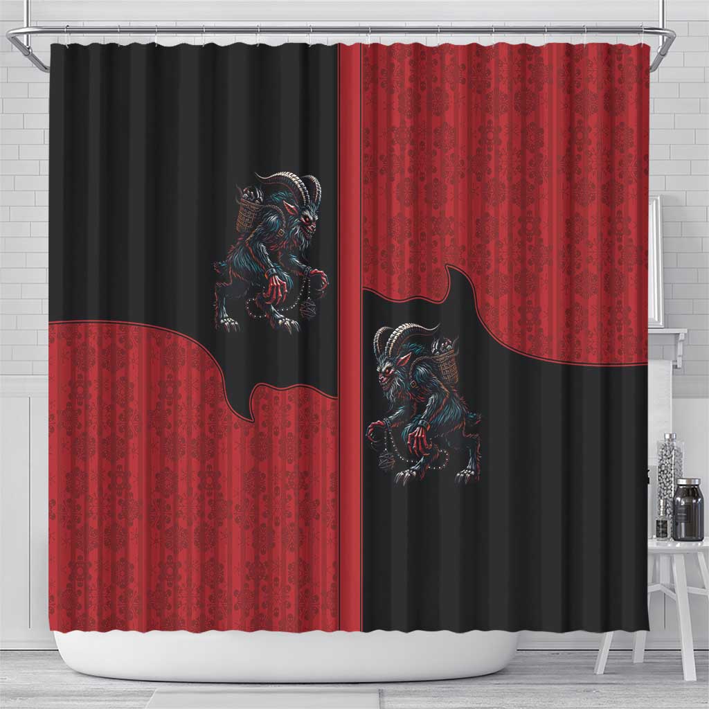 Western Yoke Shower Curtain Krampus Christmas Horror Style - Wonder Print Shop