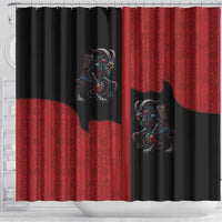 Western Yoke Shower Curtain Krampus Christmas Horror Style - Wonder Print Shop