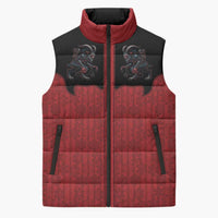 Western Yoke Sleeveless Puffer Jacket Krampus Christmas Horror Style - Wonder Print Shop