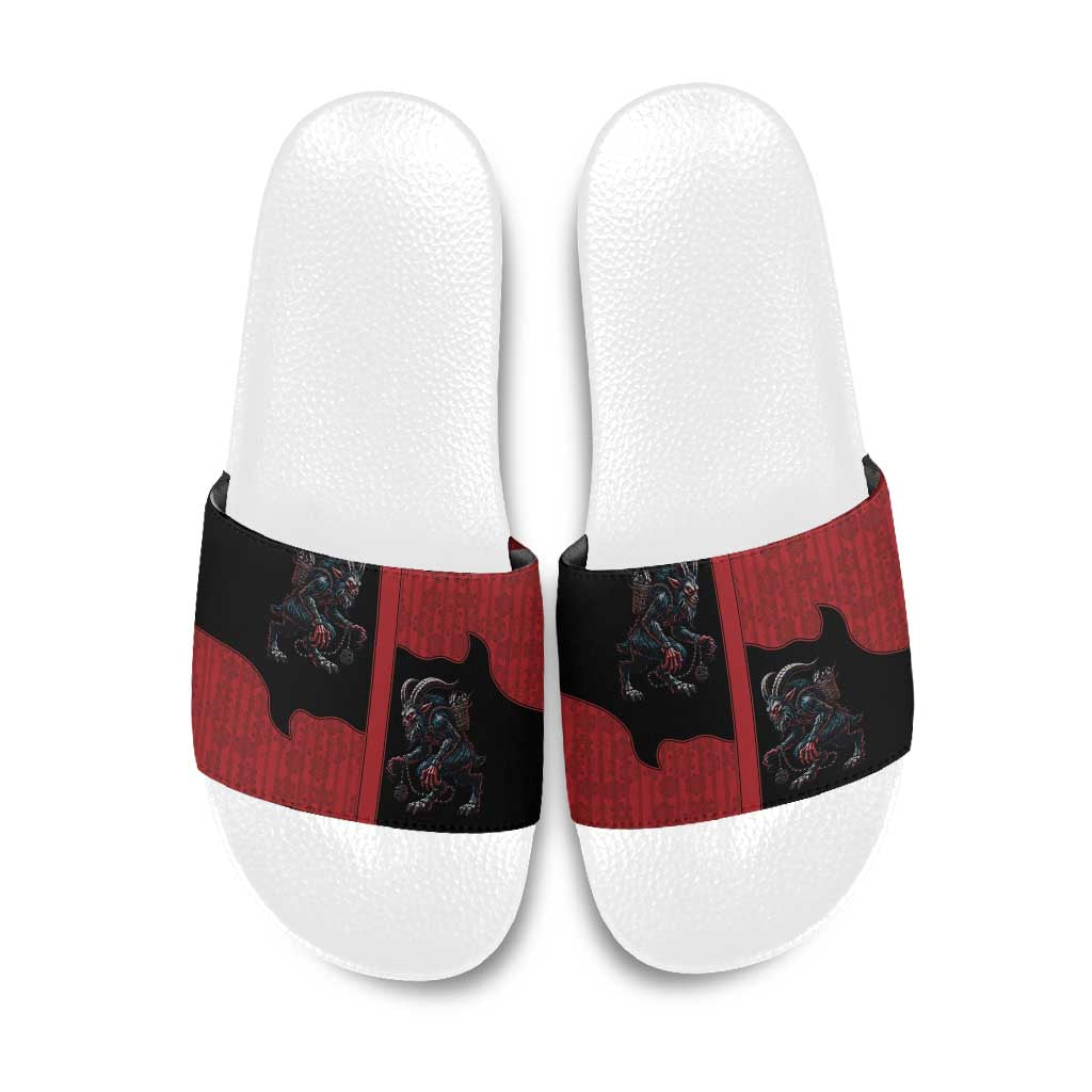 Western Yoke Slide Sandals Krampus Christmas Horror Style - Wonder Print Shop
