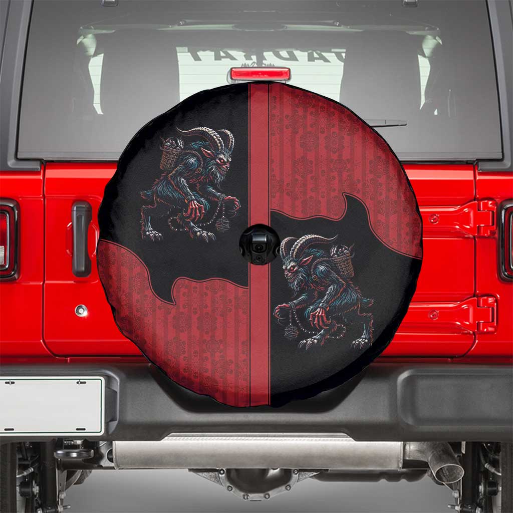 Western Yoke Spare Tire Cover Krampus Christmas Horror Style - Wonder Print Shop
