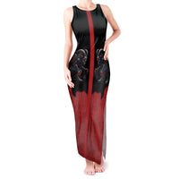 Western Yoke Tank Maxi Dress Krampus Christmas Horror Style - Wonder Print Shop