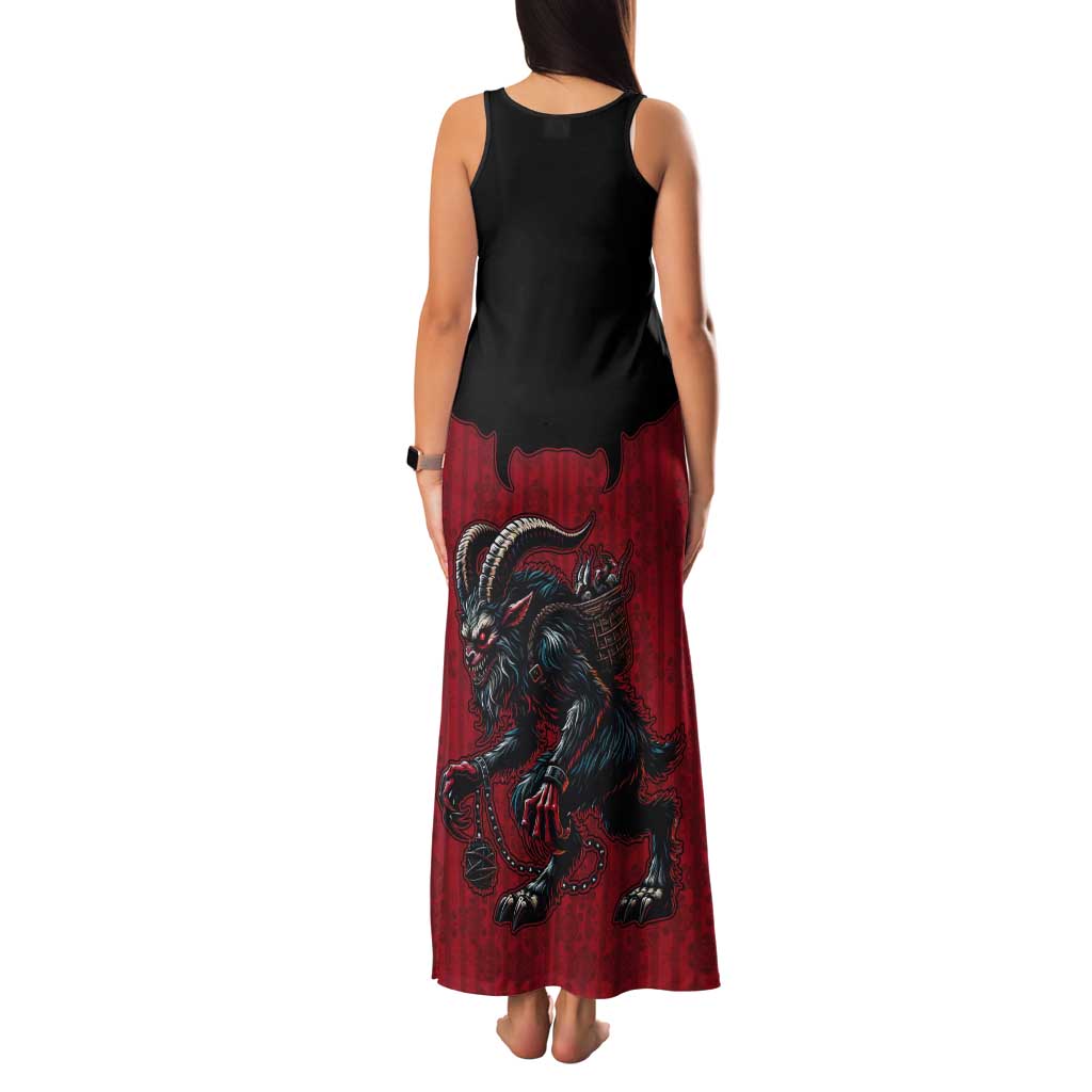 Western Yoke Tank Maxi Dress Krampus Christmas Horror Style - Wonder Print Shop