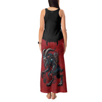 Western Yoke Tank Maxi Dress Krampus Christmas Horror Style - Wonder Print Shop