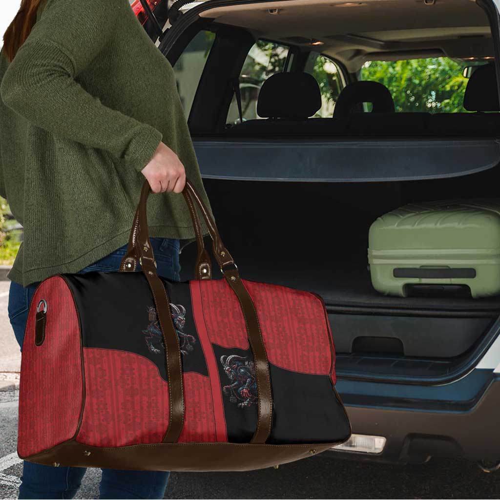Western Yoke Travel Bag Krampus Christmas Horror Style - Wonder Print Shop