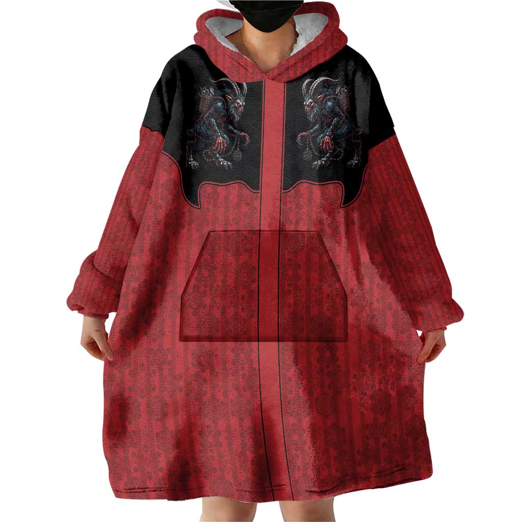 Western Yoke Wearable Blanket Hoodie Krampus Christmas Horror Style - Wonder Print Shop