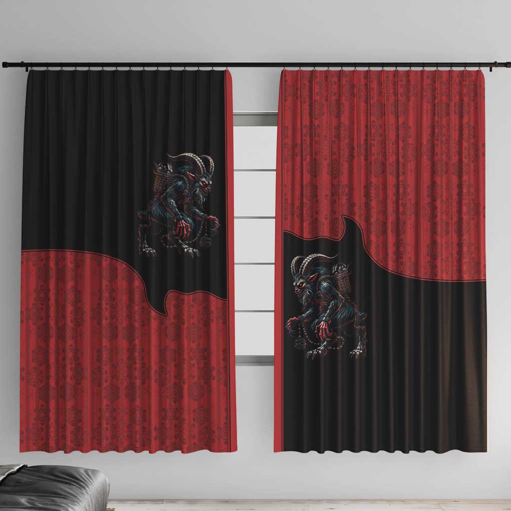 Western Yoke Window Curtain Krampus Christmas Horror Style - Wonder Print Shop