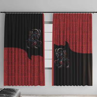 Western Yoke Window Curtain Krampus Christmas Horror Style - Wonder Print Shop